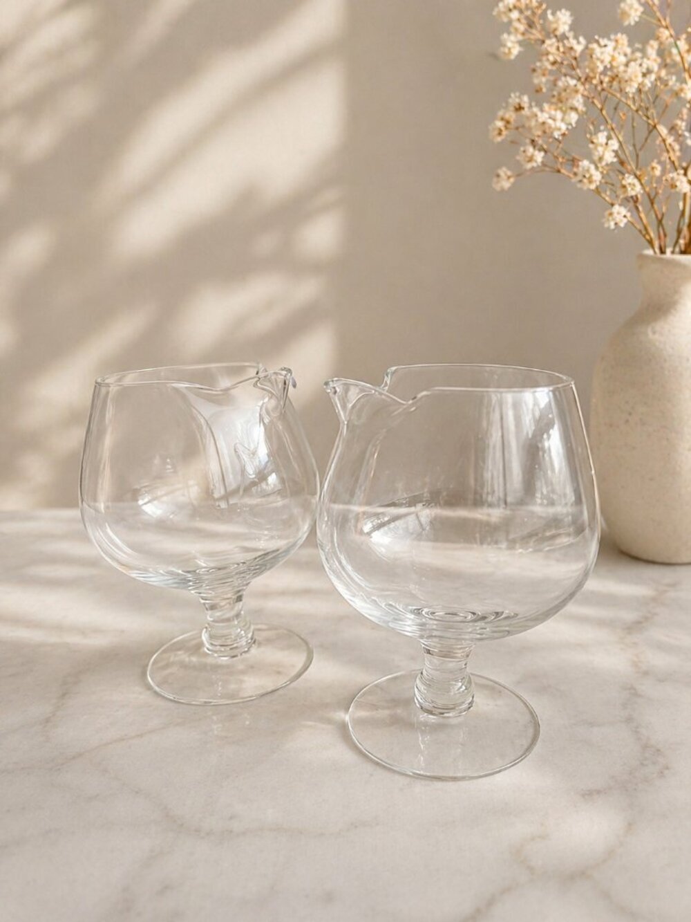 Vintage Mid Century Modern Brandy Snifter Glasses Set of 2